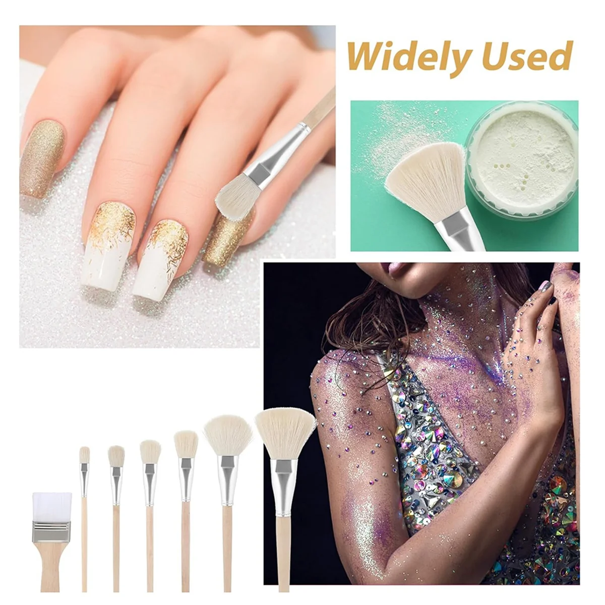 Cepillo de fregona para pintura acrílica, cepillo de fregona para pintura acrílica, 7 Uds., pincel de pintura de artista