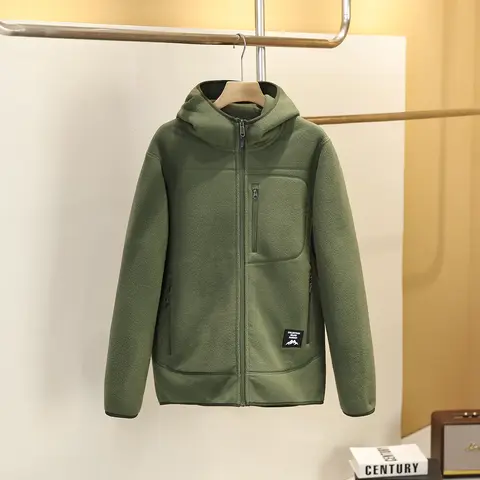 उच्च गुणवत्ता वाले पुरुषों के फैशनेबल, शांत और बहुमुखी ठोस रंग आकस्मिक और बहुमुखी शरद ऋतु और सर्दियों ऊन हुड वाली जैकेट 10 best sales ठंडी जैकेट - №9