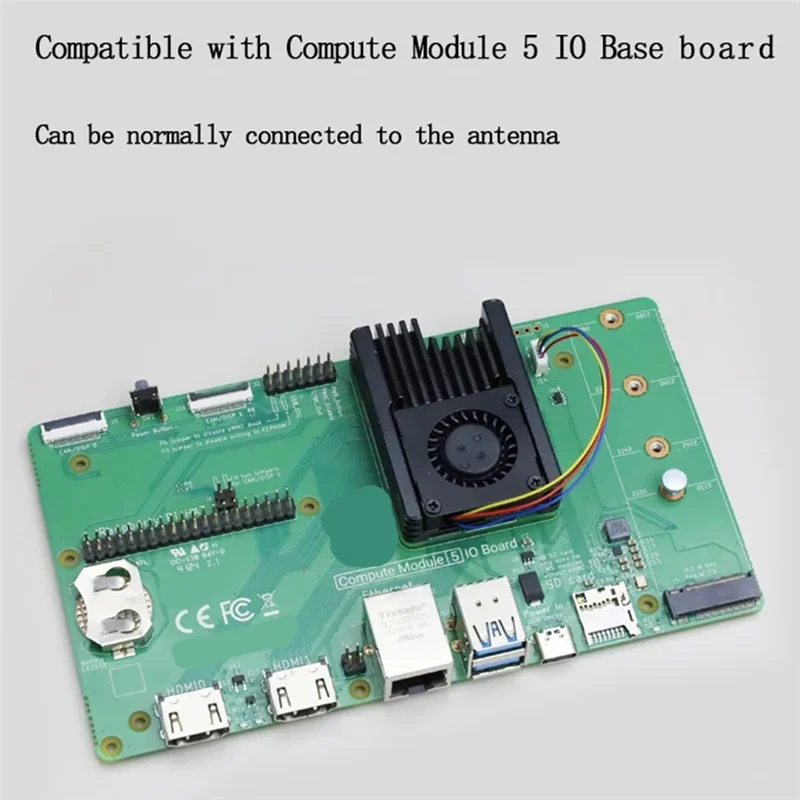 ABJF-Raspberry Pi CM5용 통합 냉각 팬, PWM 속도 조절 팬이 있는 방열판, Raspberry PI CM5용
