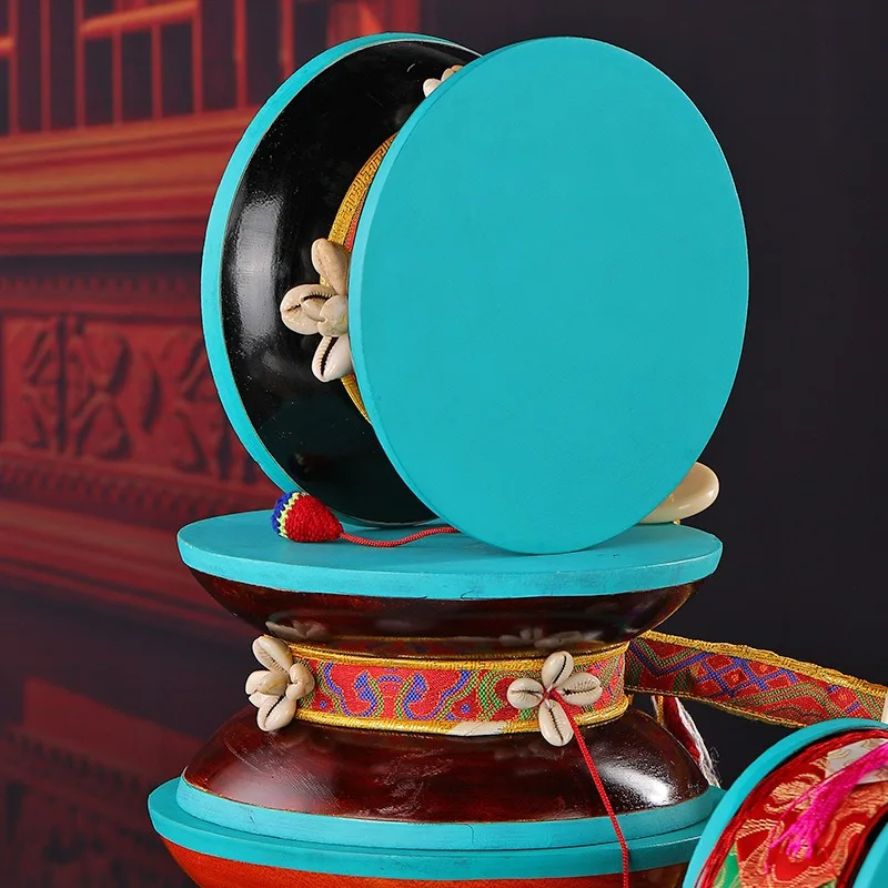Nepalese Handmade Sheepskin Round Drum Mulberry Wood Buddhism Orff Percussion Instrument Performance Accompaniment Tambourines - Image 2