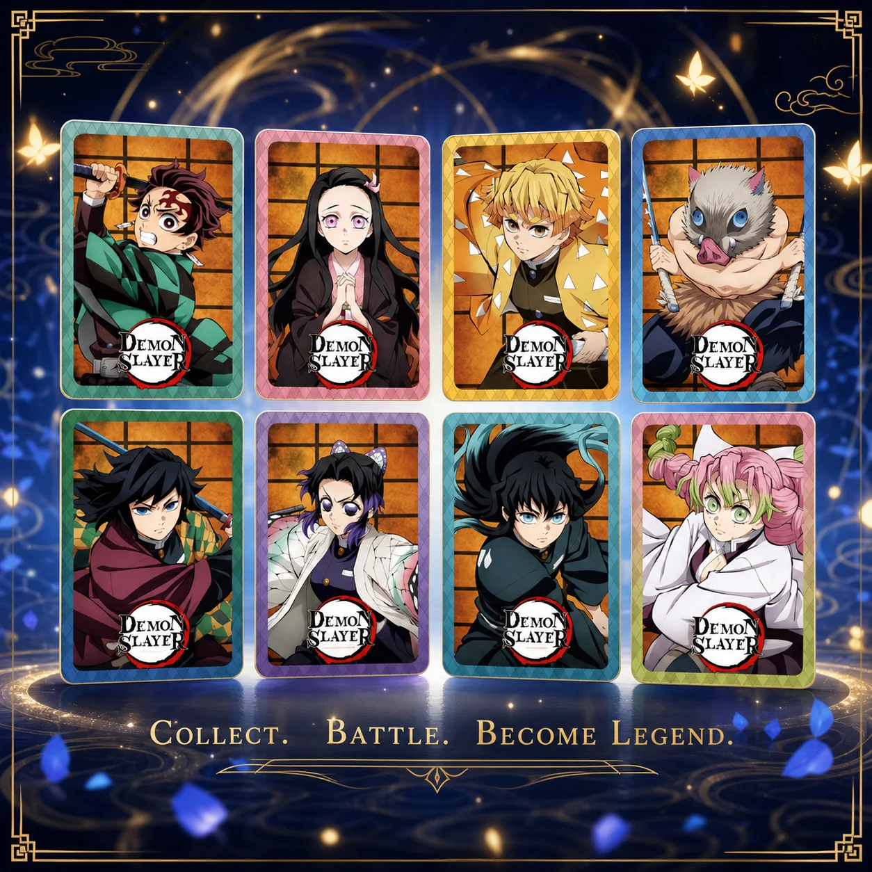 Demon Slayer Kimetsu no Yaiba Giyu Tomioka Sand Brick Glitter Acrylic Block Infinite Castle Battle Oil Puzzle Card Anime Figure