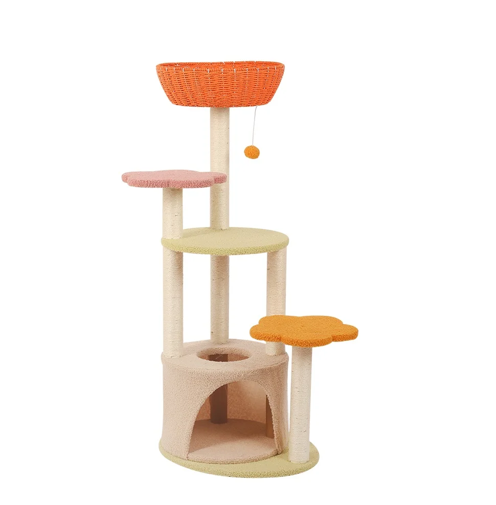 

Catsoul Luxury Wooden Floor-to-ceiling Cat Climbing Scratcher Cat Tree Condo Furniture Scratch Post Large Cat Tree Tower