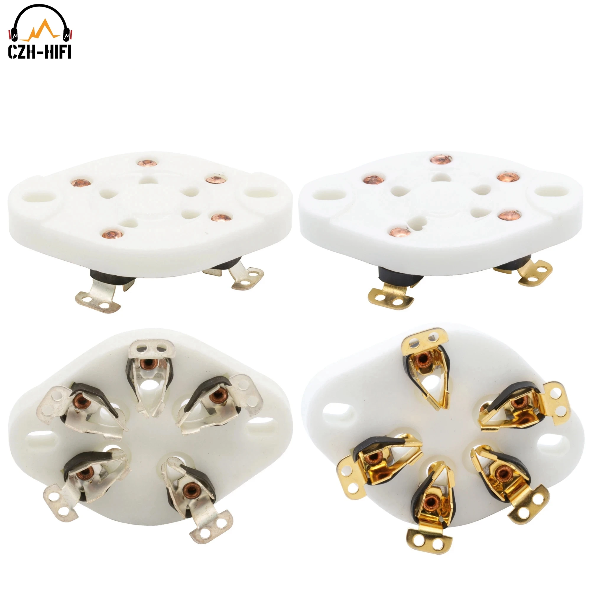 1pc 5pin Ceramic Tube Socket Valve BASE for 807 24 27 37 46 47 56 76 FD422 WE272A WE311A Vintage Audio Amplifier DIY HiFi