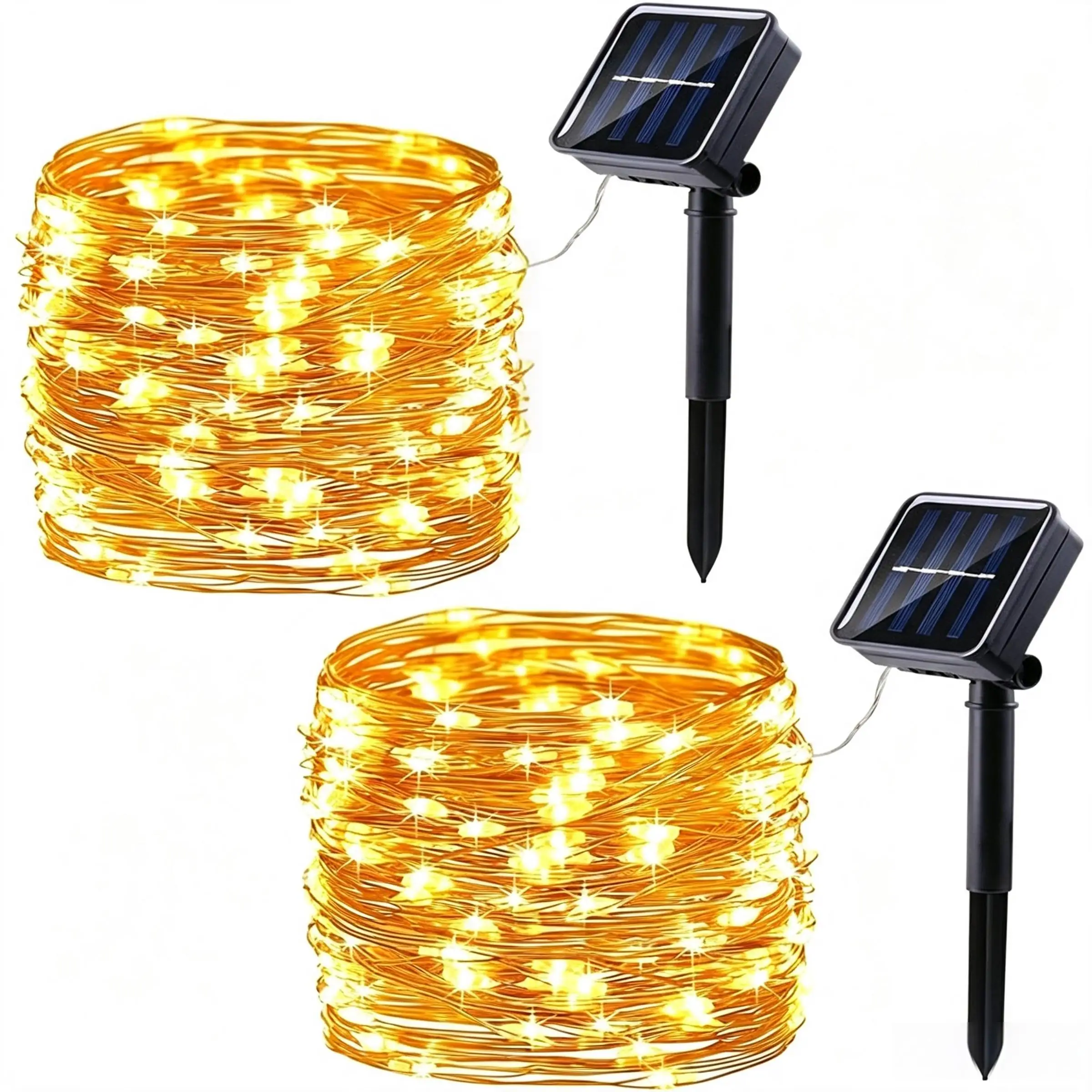 1-Pack Solar Powered Star String Lights 10 Meters 33 Feet 100LED Waterproof with 8 Modes for Garden Courtyard Party Wedding Tree Decoration