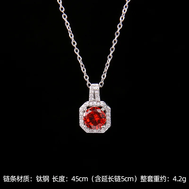 8pcs/set Classic 4 Claws Crystal Pendant Necklaces Shiny CZ Choker AAA Zircon Choker for Women Engagement Jewelry Gifts