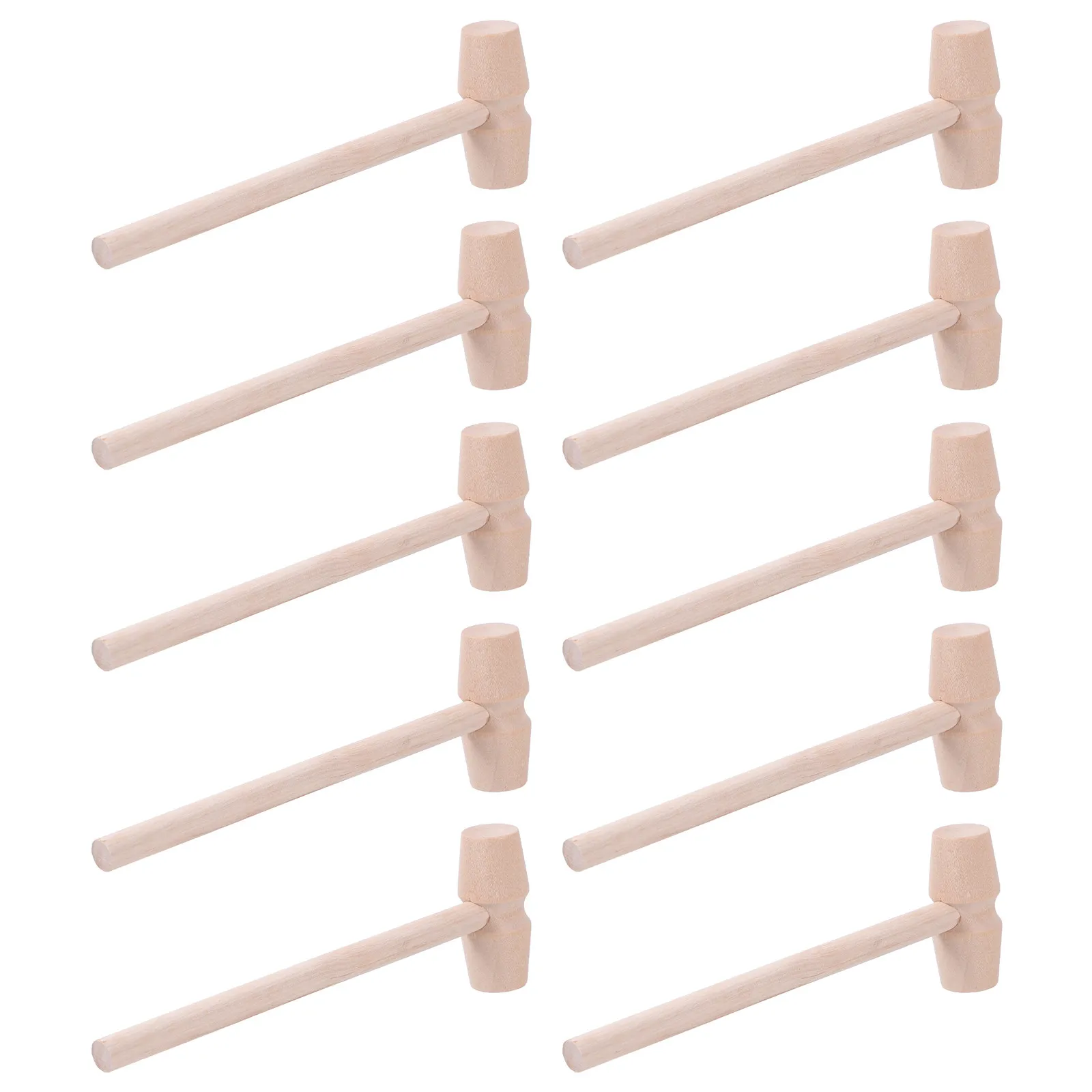 10Pcs Mini Wooden Hammers Reusable Sturdy Lightweight for Kids Dexterity Development Arm Movement Practice Food Malleting Home