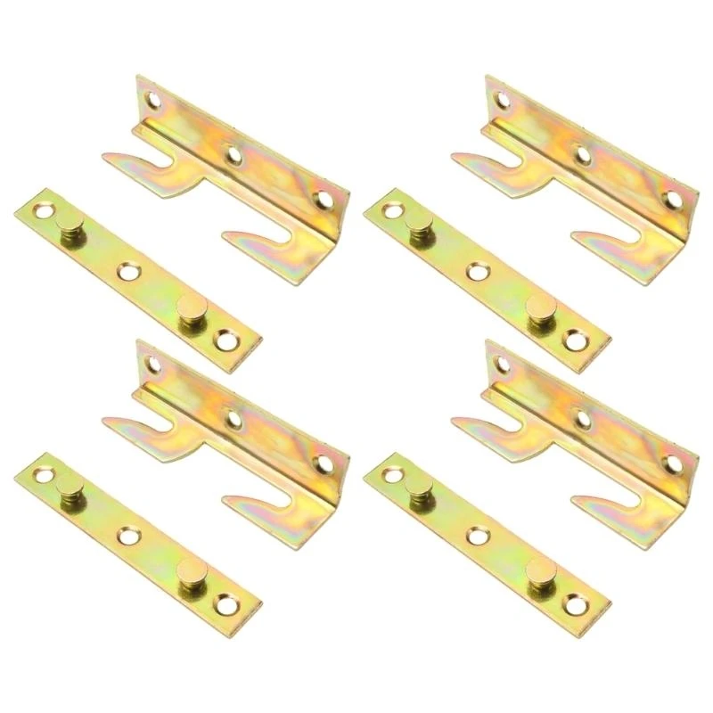 4Set Metal Bed Frame Fasteners Easy Install Furniture Hardware Bed Bracket