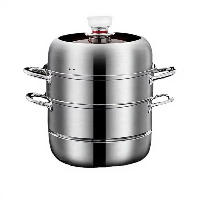 Stainless Steel Timed Steamer Universal Household Super Thick Three Layer Rust Proof Cooking Integrated Pot