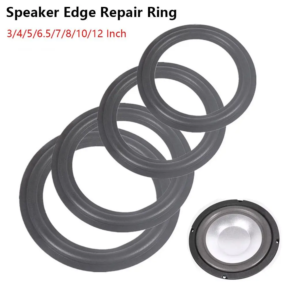 1Pcs Rubber Speaker Edge Repair Ring Suspensions Surround 3/4/5/6.5/7/8/10/12 Inch Subwoofer Repair Foam Folding