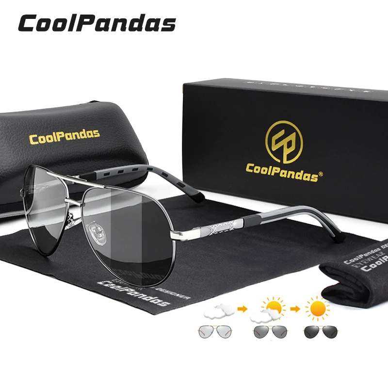 

Fashion Aviation Sunglasses For Man Photochromic Polarized Sun Glasses Woman Chameleon Anti-glare Driving Eyewear Oculos de sol