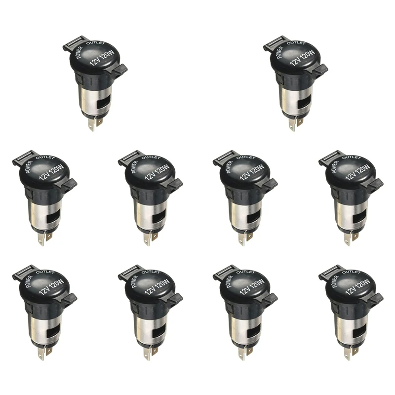 10X 12V 120W Cigarette Lighter Power Socket Plug Outlet For Car Motorcycle Boat-A02Q