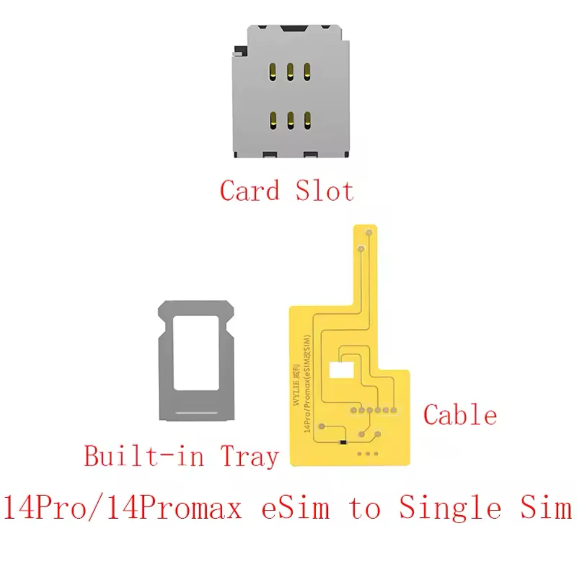 

10 комплектов Wylie 14pro/14promax eSim встроенный лоток для одной SIM-карты для IP14pro и 14promax No N ‮ ee ‬ d Разделительные детали