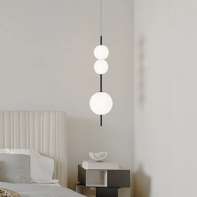 Designer White Sphere Pendant Lights Cafe Bar Bedroom Kitchen 4 Heads Round Ball Hanging Lamps Study Hotel Restaurant Chandelier