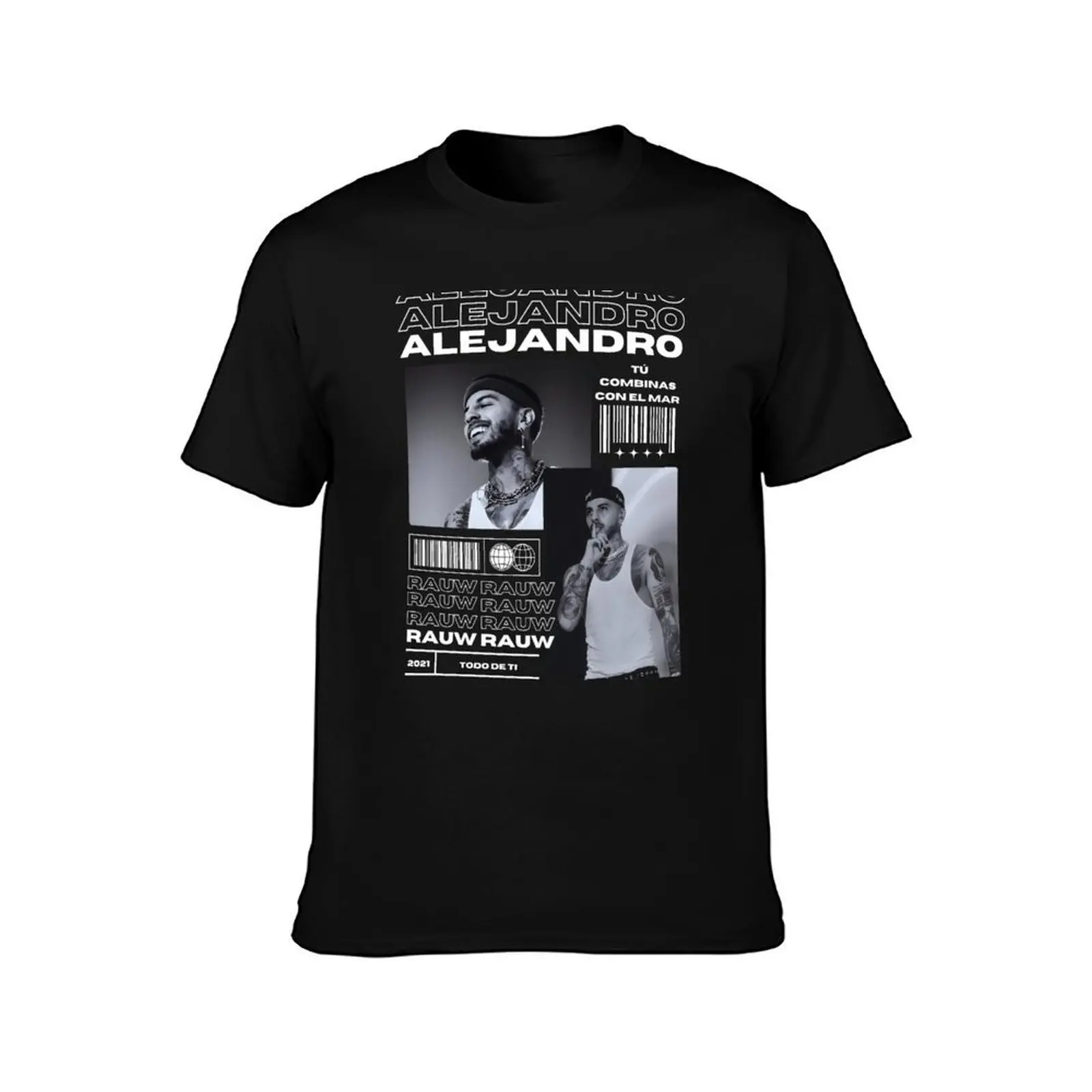 Rauw Alejandro T-Shirt Summer Casual Cotton Tee Oversized Streetwear Tops Vintage Graphic Print Loose Fit Short Sleeve