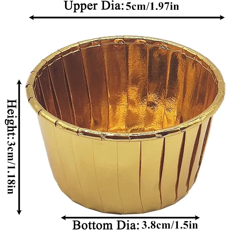 マフィンとカップケーキライナーケーキラッパー、ベーキングカップ、トレイケース、ケーキペーパーカップ、ペストリーツール、パーティー用品、大、50個パック