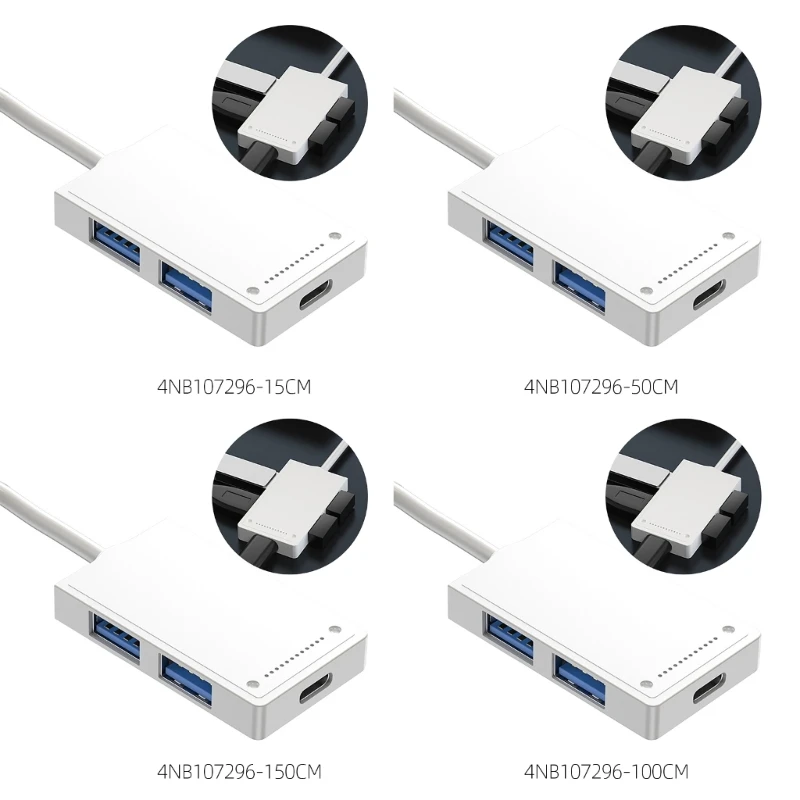 

4-портовый концентратор Type C USB 3,0 2,0, разветвитель, аксессуары для ноутбуков, удлинитель для ноутбука, адаптер для Прямая