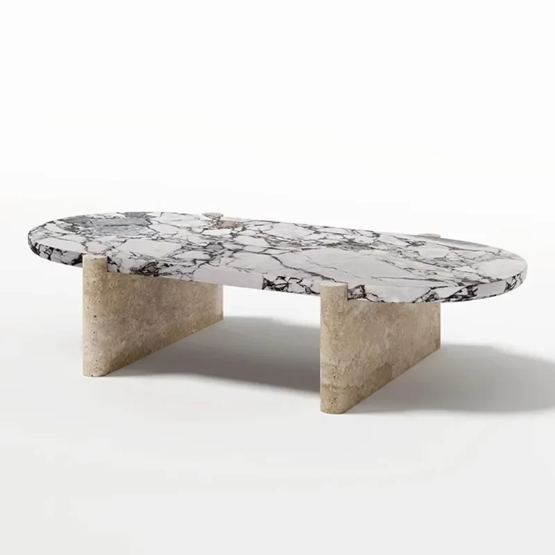 

Marble beige travertine base coffee table