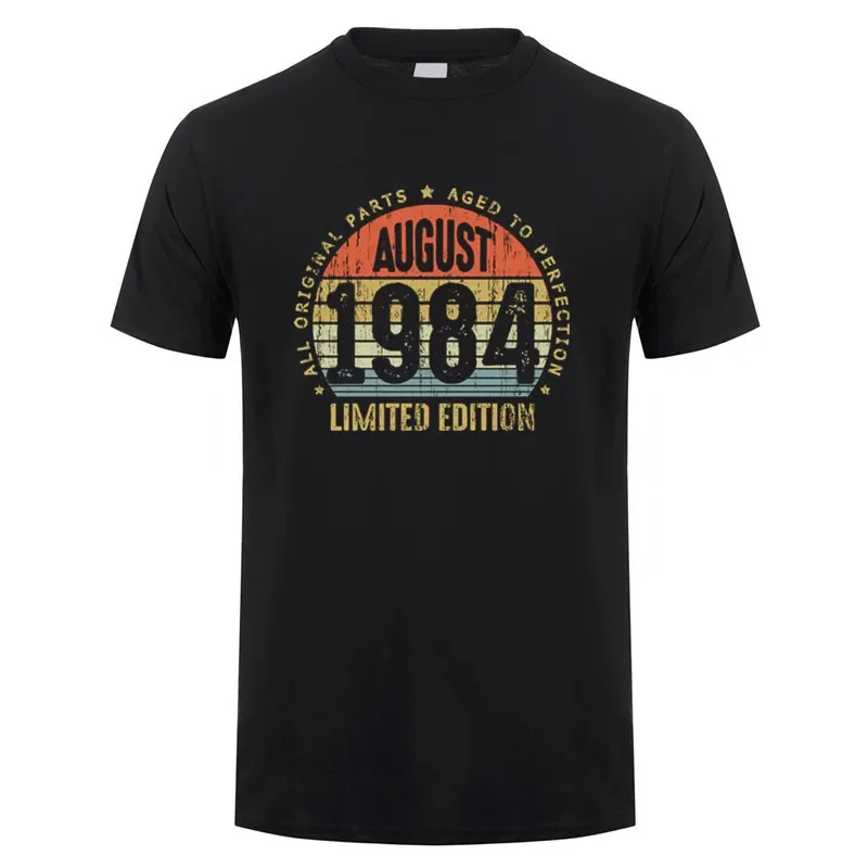 Summer Born in 1984 June May T Shirt Short Sleeve Made March In October November Every Month of 1974 Tees Birthday Gift  SD-005