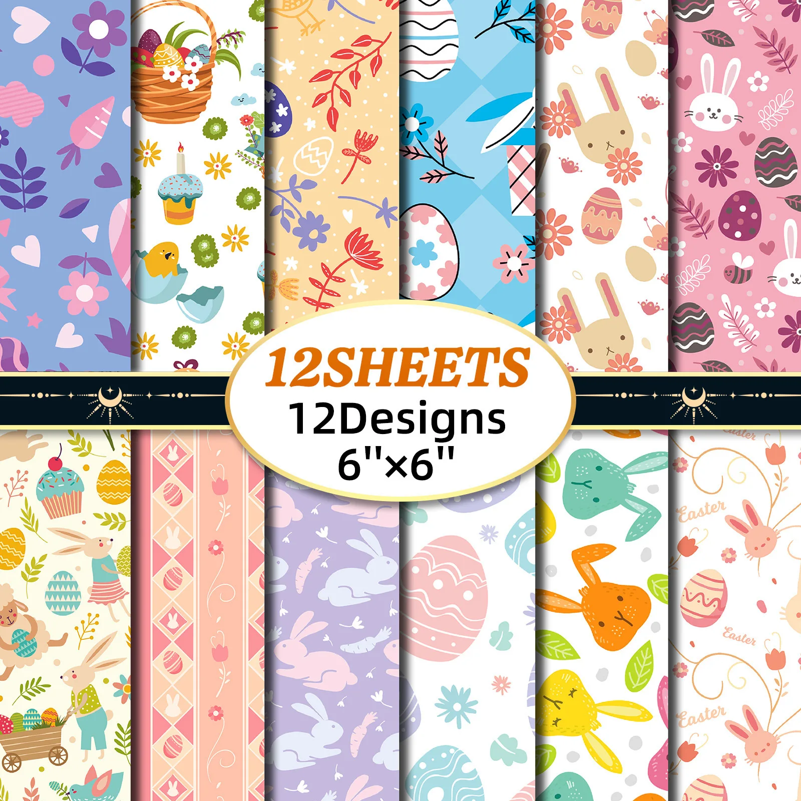 

12 Sheets/set Kawaii Rabbit Flower Landscape Material Paper Creative DIY Junk Journal Collage Scrapbooking Stationery