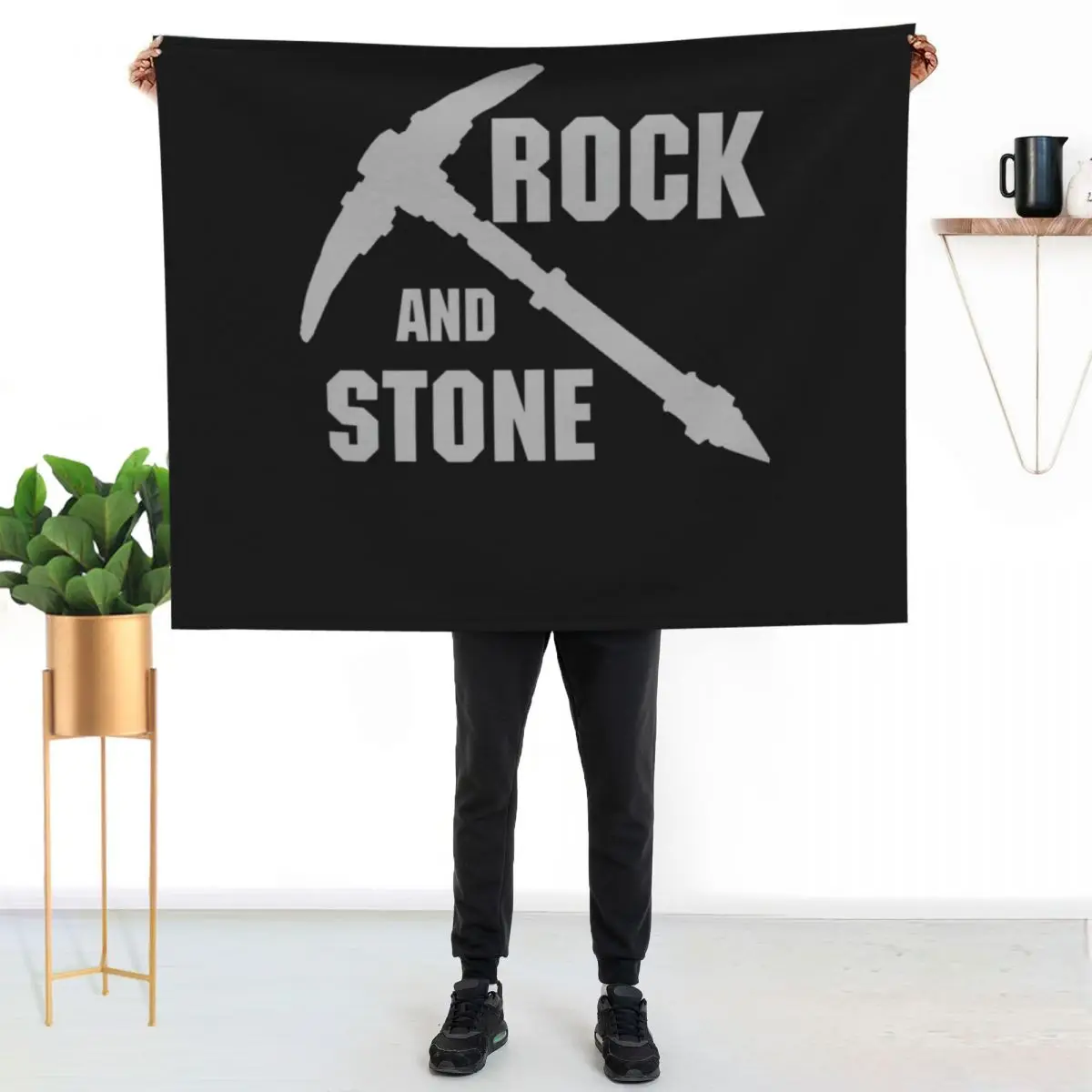 Rock and Stone! - Grey Throw Blanket Moving bed plaid Fashion Sofas For Decorative Sofa Quilt Shaggy Blankets