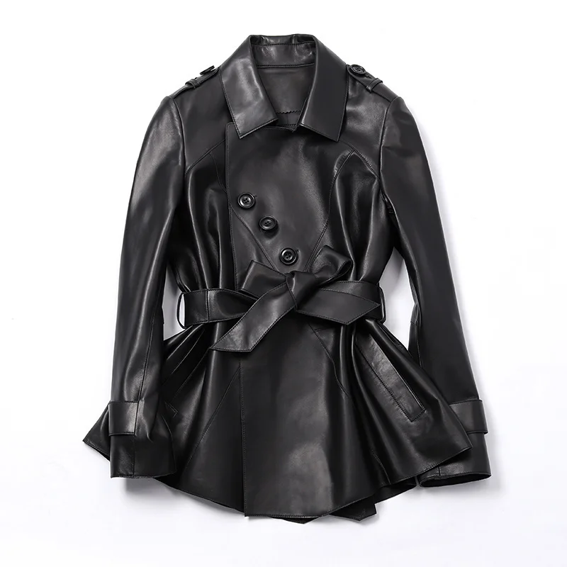 2023 New Genuine Sheepskin Coat Female Spring Autumn Real Leather Jackets Women Korean Slim Women's Coats Veste Femme