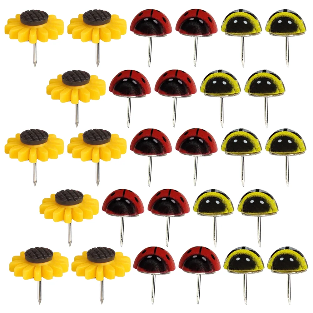 30 Pcs Small Thumb Tacks Delicate Mini Multi-function Thumbtacks Office Desk Accessories Plastic