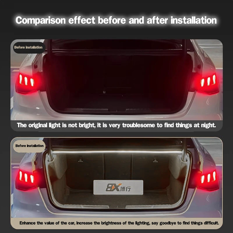 For Audi A5 A6 A7 A8 Trunk LED Ambient Light Interior Ambient Light LED Flexible Strip Trunk Light Bar Modification Accessories