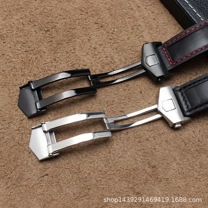 جلد البقر حزام ساعة اليد 22 مللي متر حزام الساعات ل تاغ هوير Fiyta تيسو حزام (استيك) ساعة غرز حمراء سوار جلد طبيعي جودة عالية