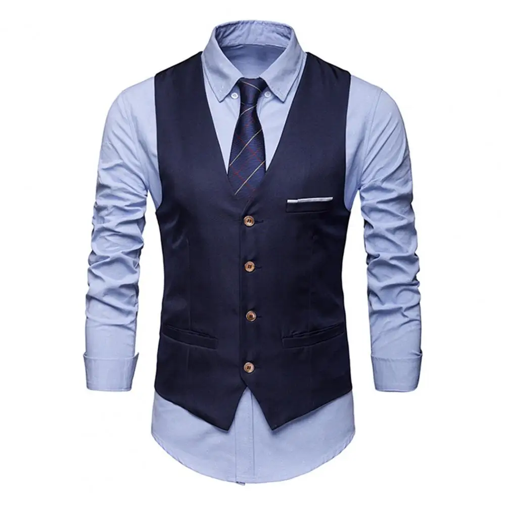 Chalecos de vestir para hombre, traje ajustado, informal, sin mangas, Formal, de negocios, S-3XL