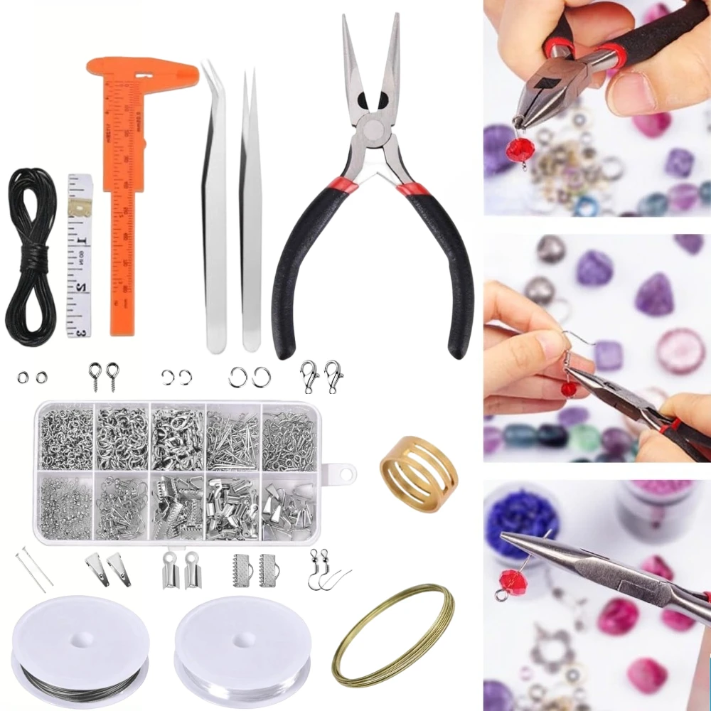 

Jewelry Repair Tool Kit, 935 PCS Jewelry Making Supplies Kit, Comes with Pliers, Tweezers, Rulers Open Jump Rings