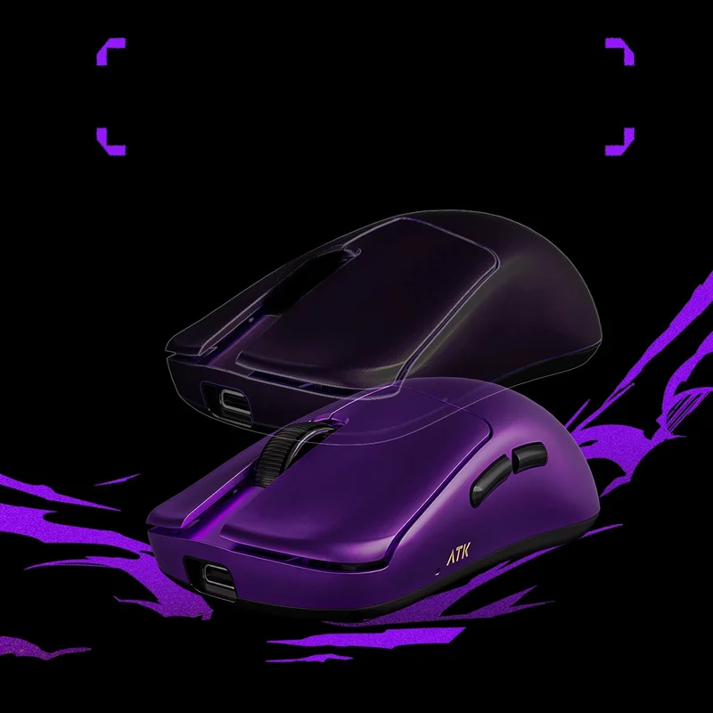 ماوس ألعاب لاسلكي خفيف الوزن للغاية من Atk، وضع مزدوج مريح، عمر بطارية طويل لاستخدام مكتب الكمبيوتر والفئران ولوحات المفاتيح #4