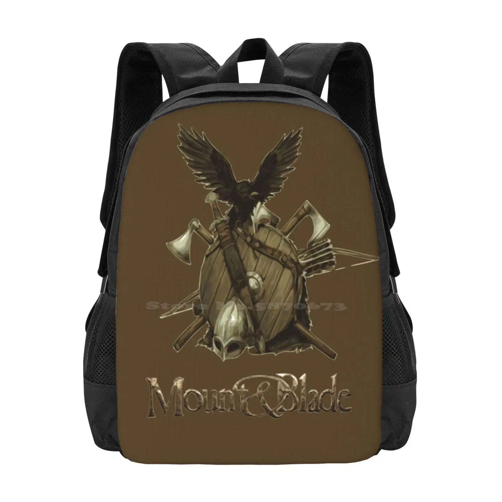 Blade, Axe And Shield Hot Sale Schoolbag Backpack Fashion Bags Axe Crow Game Mount And Blade