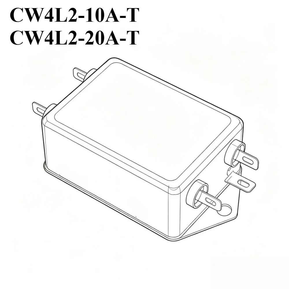 Power EMI Filter CW4L2-10A-T CW4L2-20A-T Single Phase AC 115V / 250V 20A 50/60HZ For Laser Cutting Engraving Machine And Marking
