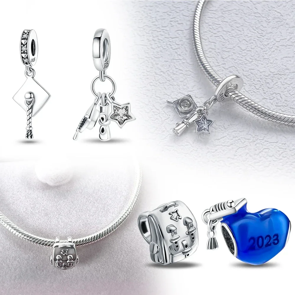 

Подвески из стерлингового серебра 925 пробы, выпускная шапка доктора, подвеска для висячей подвески, ювелирные изделия из бисера, бусины 2024, новые подарки для женщин