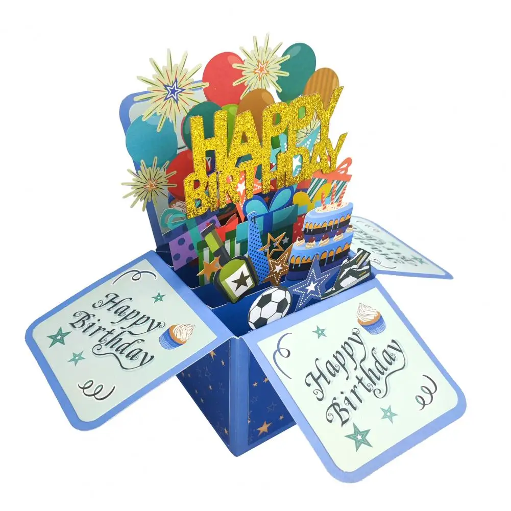 Diy Birthday Card Handmade 3d Greeting Card Vibrant Colors Unique Birthday Surprise Gift with Envelope Diy for Celebrations