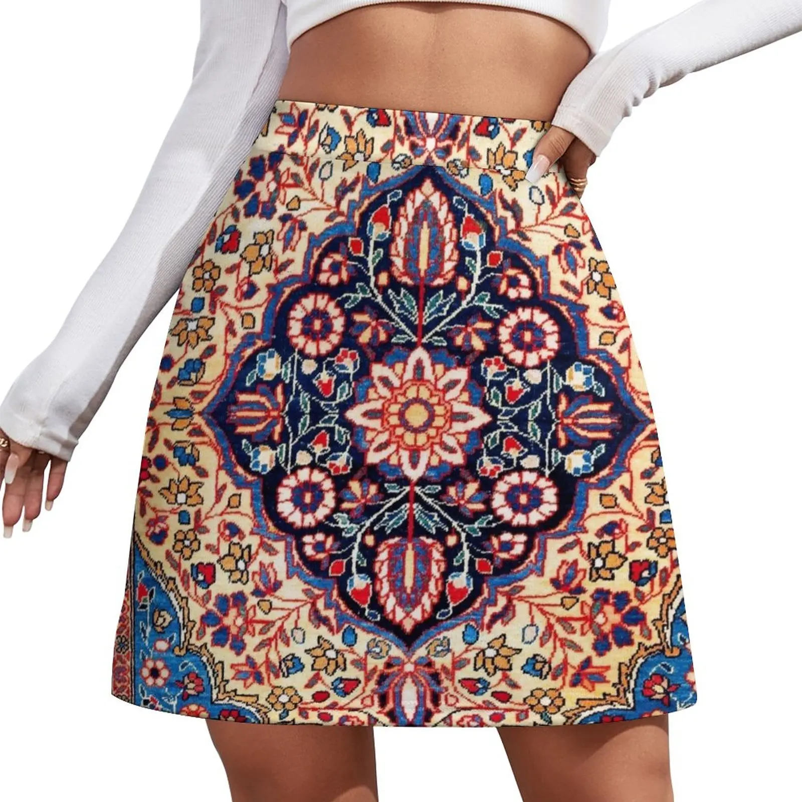 

Kashan Central Persian Rug Print Mini Skirt Skort for women night club outfit