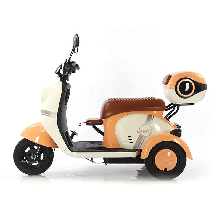 500W 48V Three-Wheel Electric Vehicle Unisex Adult Elderly Mobility Scooter with Kid Seat Smart Electronic Three-Wheel Scooter