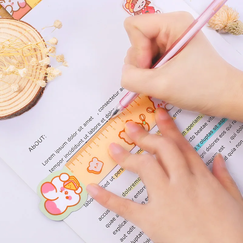 Cute Cartoon Animal Magnetic Bendable Ruler Student Learning Drawing Measuring Tool School Promotional Gift Stationery 1 Pcs