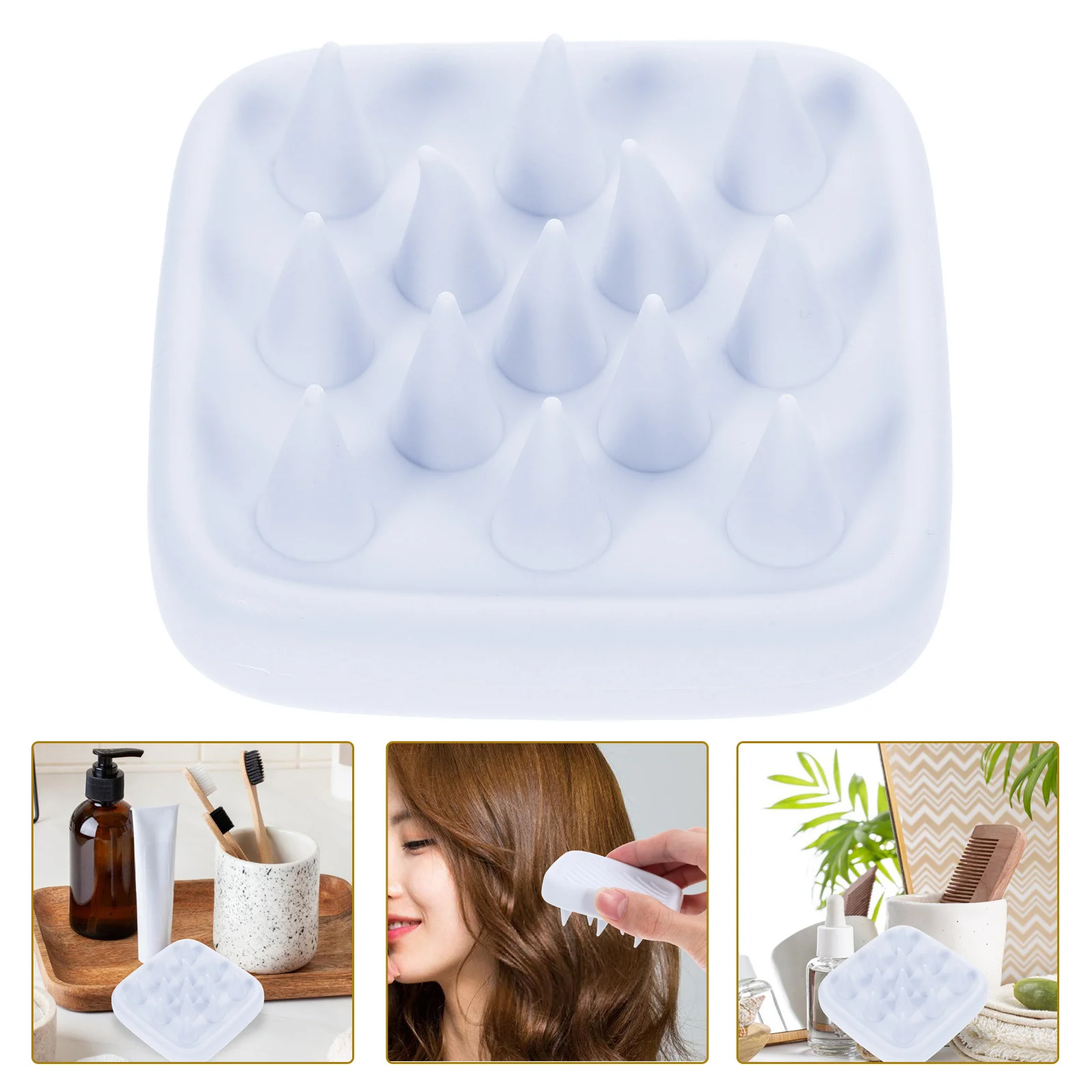 فرشاة استحمام من السيليكون لتدليك فروة الرأس، فرشاة خفيفة الوزن لفروة الرأس للتنظيف العميق وتدليك جذور الشعر والاسترخاء