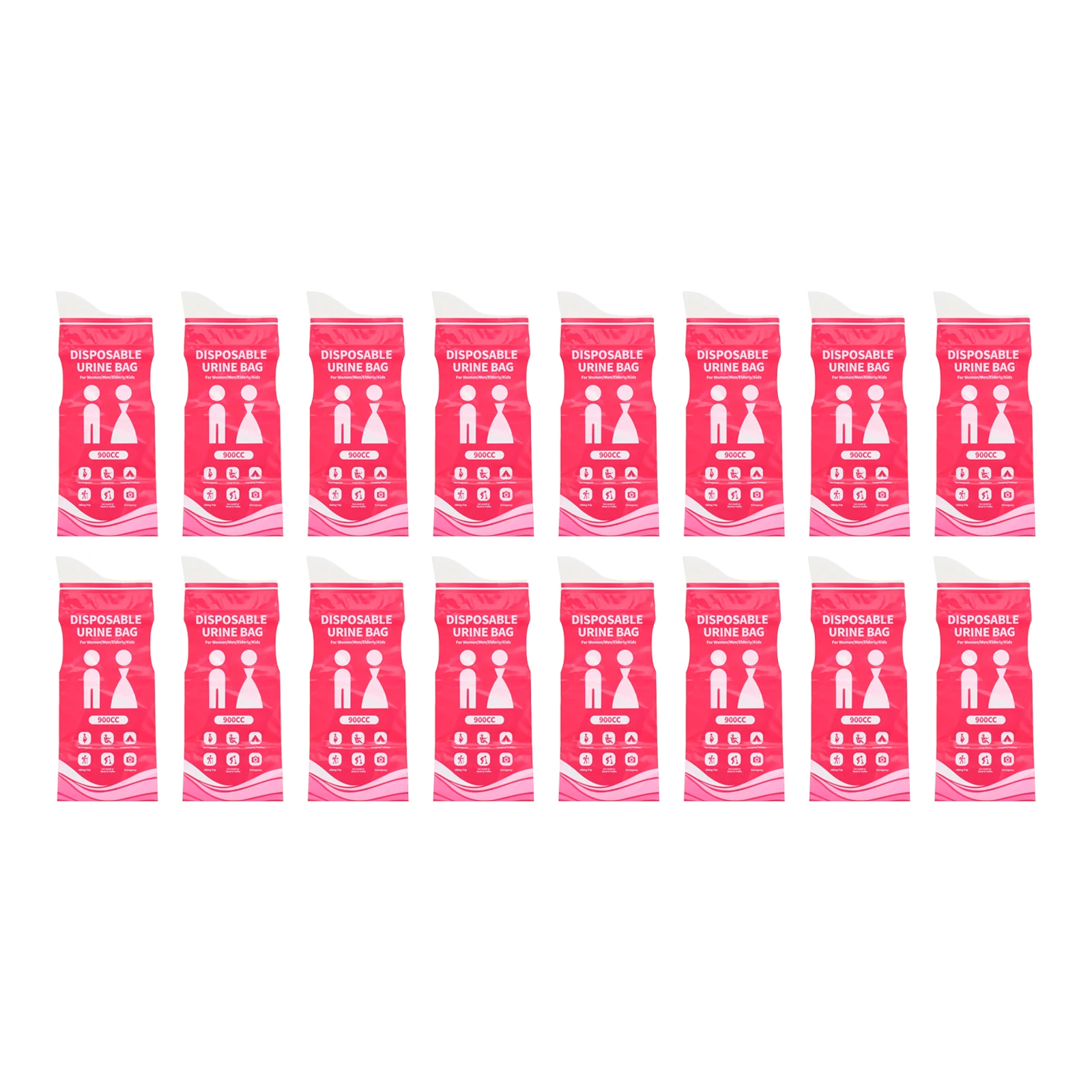 16pcs 900ml Disposable Portable Urine Bag Dual Leak-Proof Emergency Urination for Adults Children Hiking Car Travel Supplies