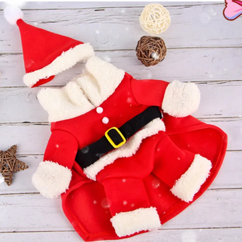 Christmas Cat Costumes Funny Santa Claus Clothes For Small Cats Dogs Xmas New Year Pet Cat Clothing Winter Kitty Kitten Outfits