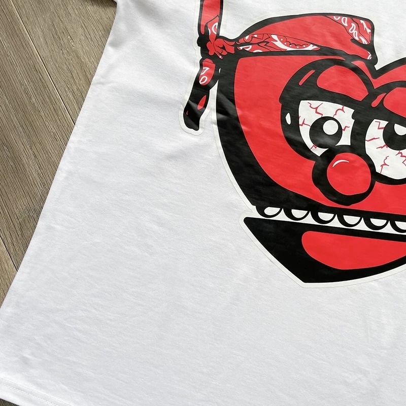 Glo Gang Boyz Worldwide Tshirt High Quality Red Heart Pattern Print Cotton Short Sleeved Tee Top Men Women Clothing