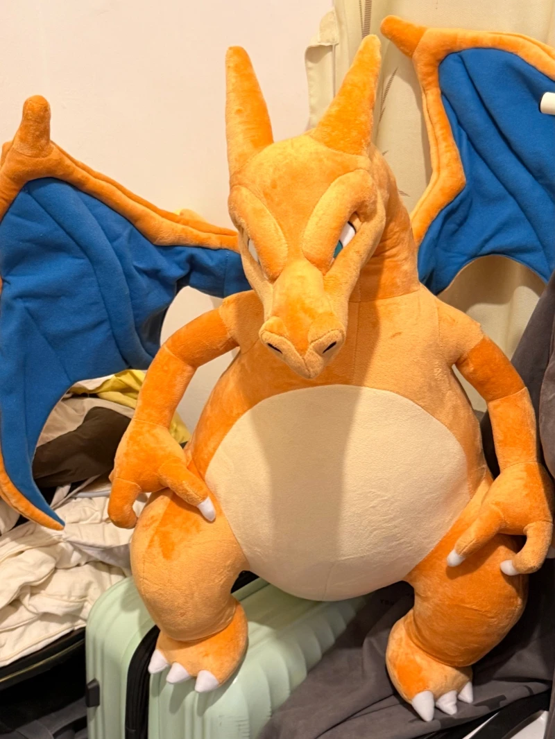 Большая плюшевая кукла Pokemon Charizard, 80 см, мягкая игрушка, оригинальная мягкая аниме-фигурка, коллекция мультфильмов, домашний декор, подарок на день рождения