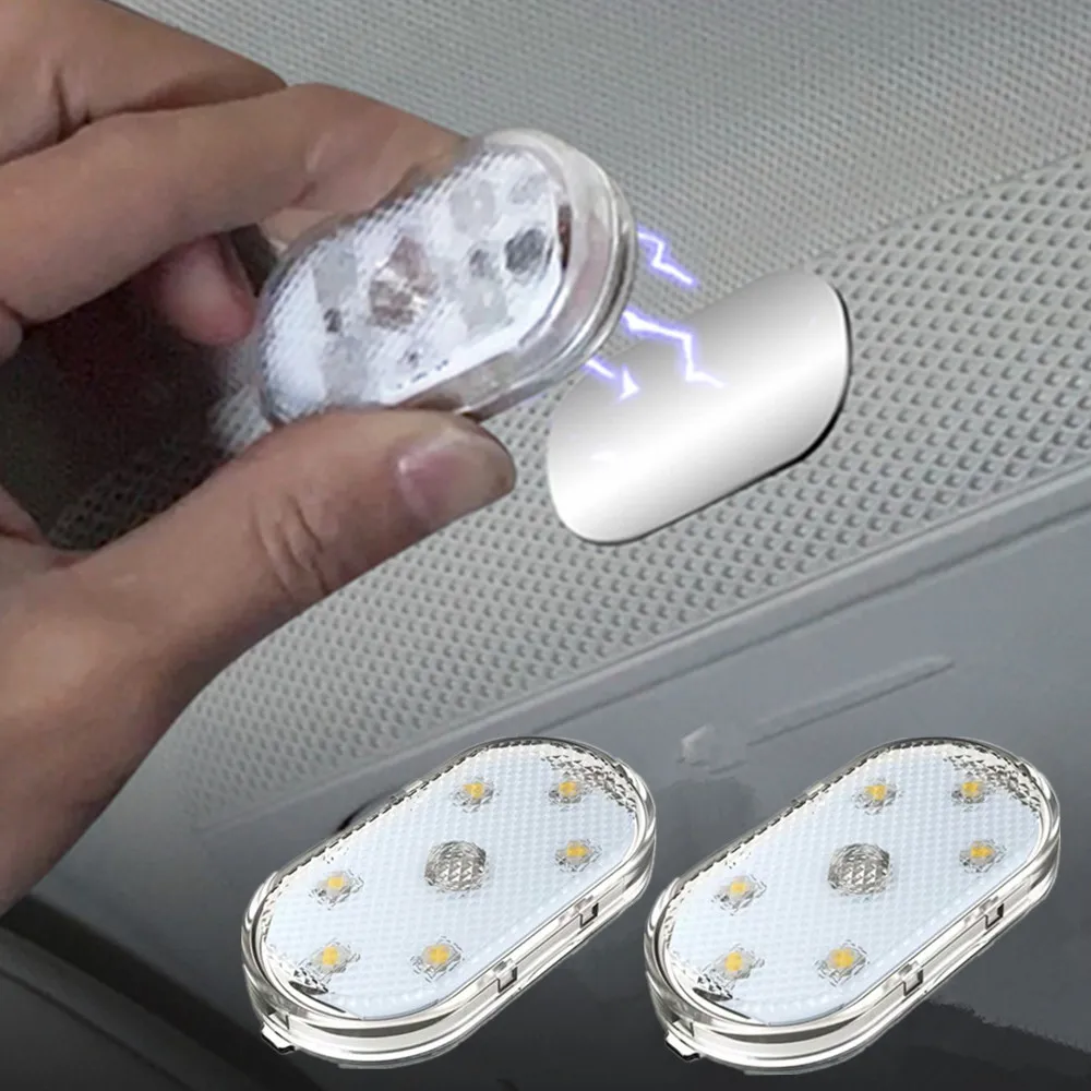 Mini luce tattile magnetica LED per auto Touch Night Light Lampada da soffitto Tetto per auto Illuminazione interna Decorazioni Luce ambinetta USB