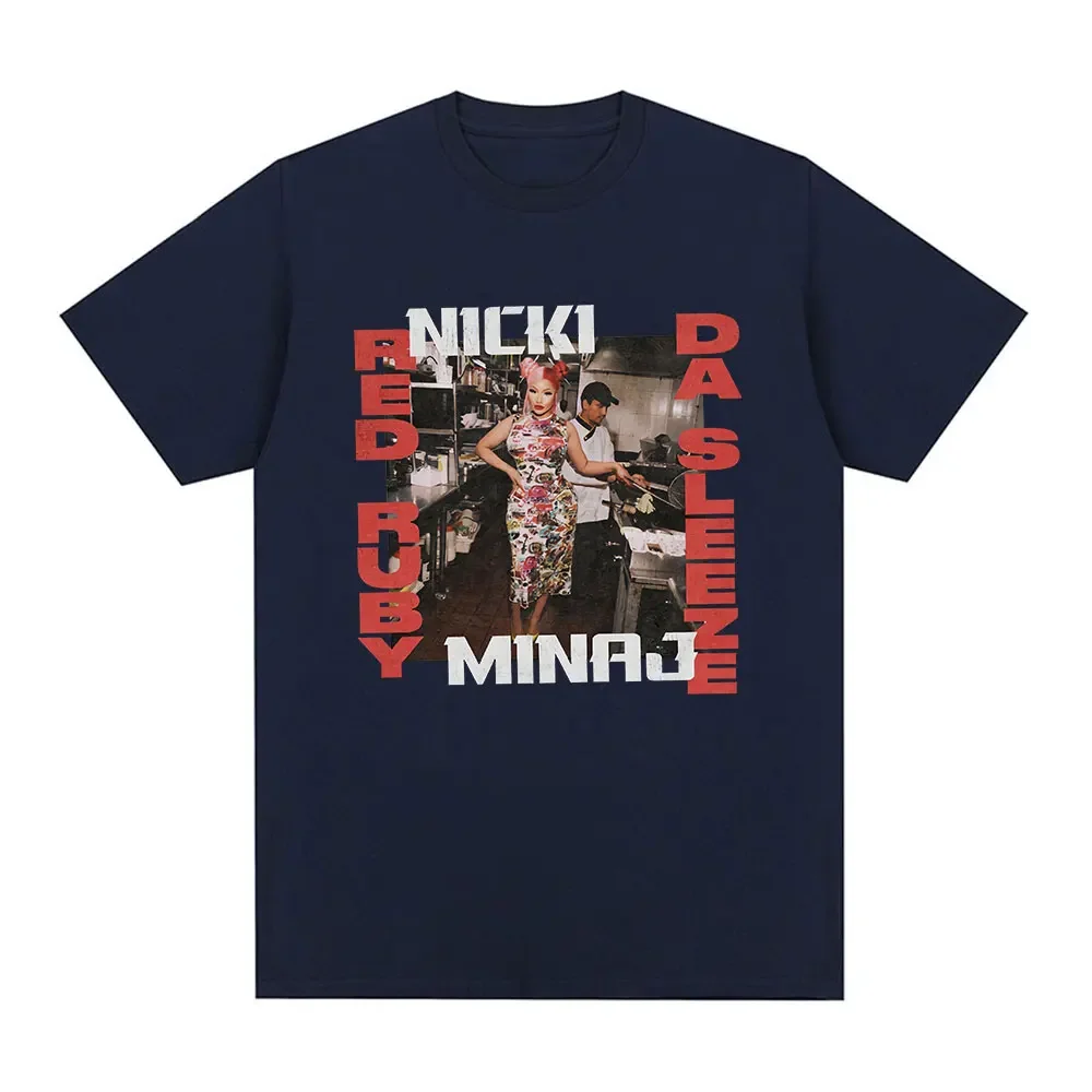 Summer Men Vintage Hip Hop Oversized T Shirts Streetwear Nicki Minaj 2024 Music Album Red Buby Da Sleeze Graphic T Shirt cotton