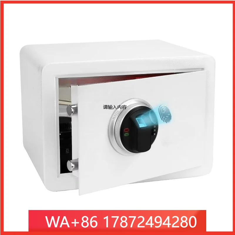 1.2 cubic foot biometric home safe, 20-pound white steel safe, fingerprint keyboard, double bolt, removable shelf