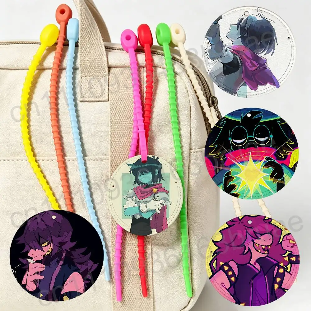 

Kris Susie Ralsei Deltarune Leather Luggage Tag Luggage Chain for Luggage Fits Travel Bags Backpacks, Business Bags ID Straps