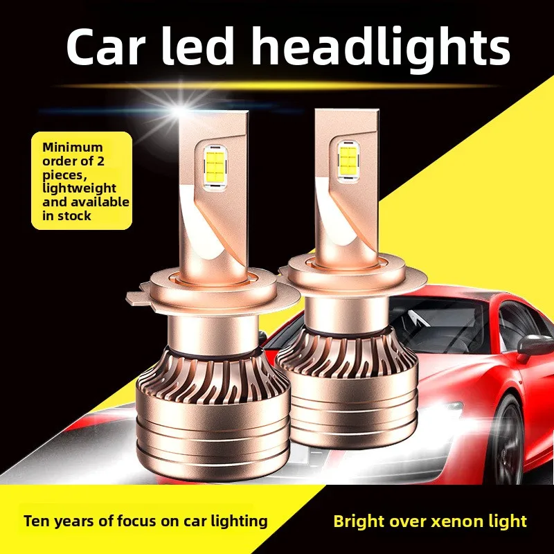 F5 Gold Blade Style Car LED Headlight 3570 Lamp Beads H1 H7 H11 H4 Modified Super Bright Spotlight Front Headlight