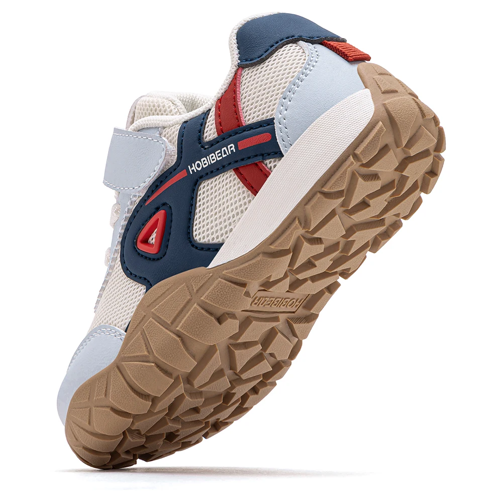 HOBIBEAR Kleinkind-Sneaker mit breiter Zehenpartie, Wanderschuhe, Trekking- und Outdoor-Wanderschuhe, mit Klettverschluss, Kunstleder-Mesh-Laufsneaker – Detail 8
