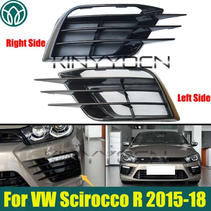 

Передний бампер автомобиля, противотуманная фара, решетка, противотуманная крышка для VW Volkswagen Scirocco R 2015 2016 2017 2018, замена противотуманной фары